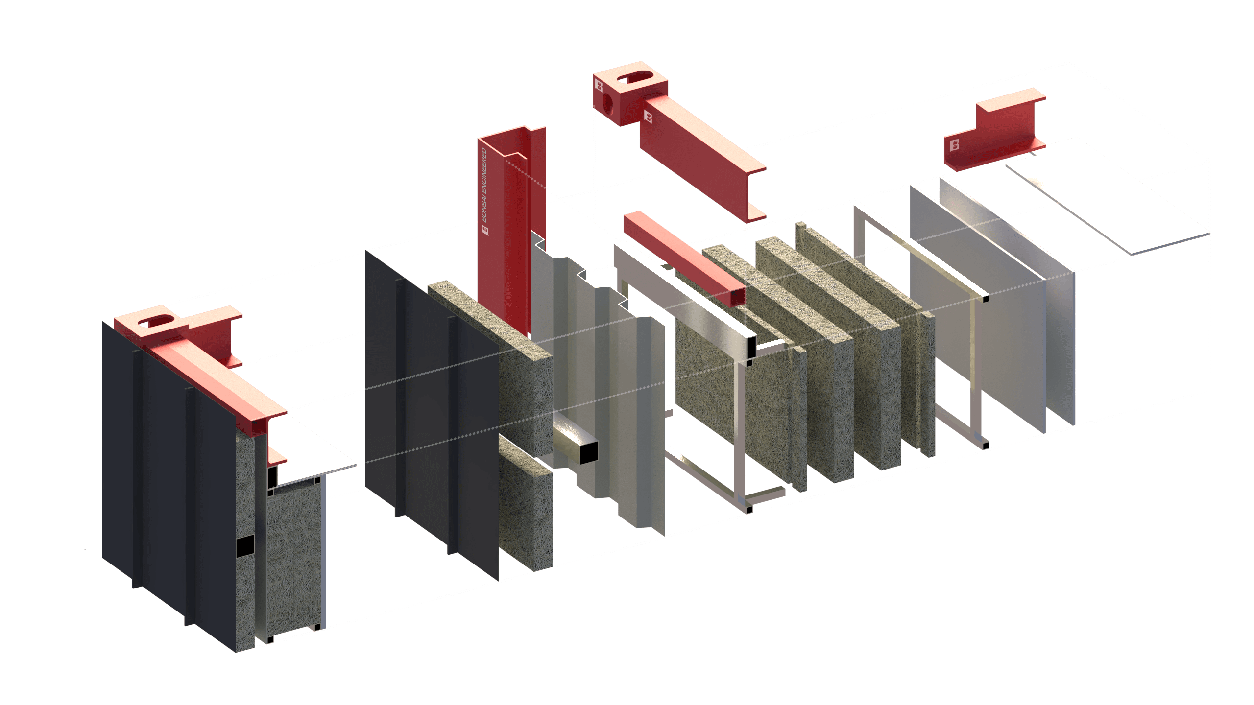 Bonsai wall system — engineered steel framing